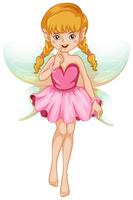 Cute fairy in pink costume vector