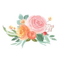Watercolor florals hand painted bouquets lush flowers llustration vintage style 