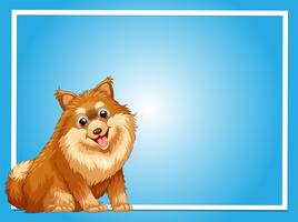 Plantilla de borde con perro lindo vector