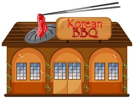 Un restaurante coreano de barbacoa vector