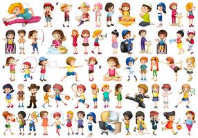 Conjunto de personajes infantiles. vector