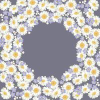 chamomile and forget me-not-flowers pattern on blue background