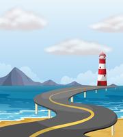 Curve bridge across the ocean vector