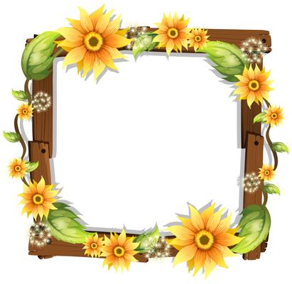 Beautiful Sunflower on Wooden Frame