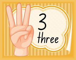 Count three with hand gesture vector