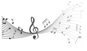 Background design with music notes vector
