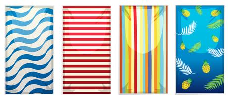 A set of beach towel vector