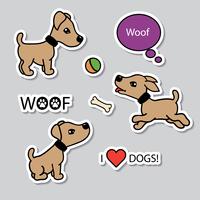 Vector set of funny cartoon dogs