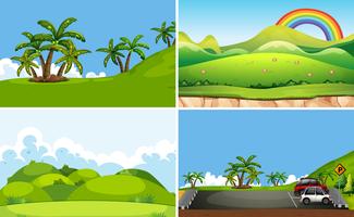 Conjunto de paisaje de la naturaleza vector