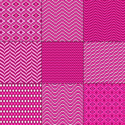 pink red mod bargello geometric patterns