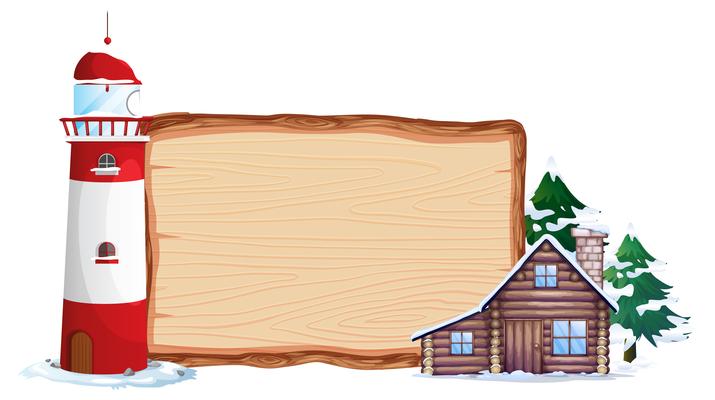 Wooden board and winter house
