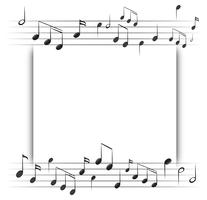 Paper template with music notes in background