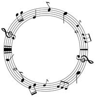 Round frame template with music notes on scales vector
