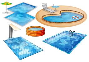 A set of swimming pool vector