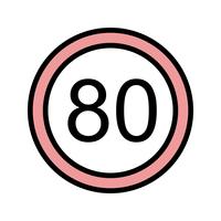 Vector Speed limit 80 Icon