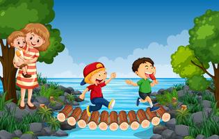 Family trip in nature vector