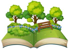 Isolated open book nature theme vector