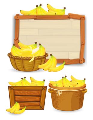 Set of banana template