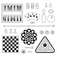 black outline games digital stamps vector