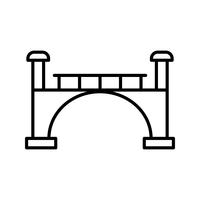 Bridge Line Black Icon vector
