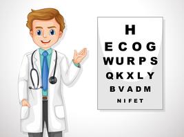 Oculist Showing An Eye Chart  vector