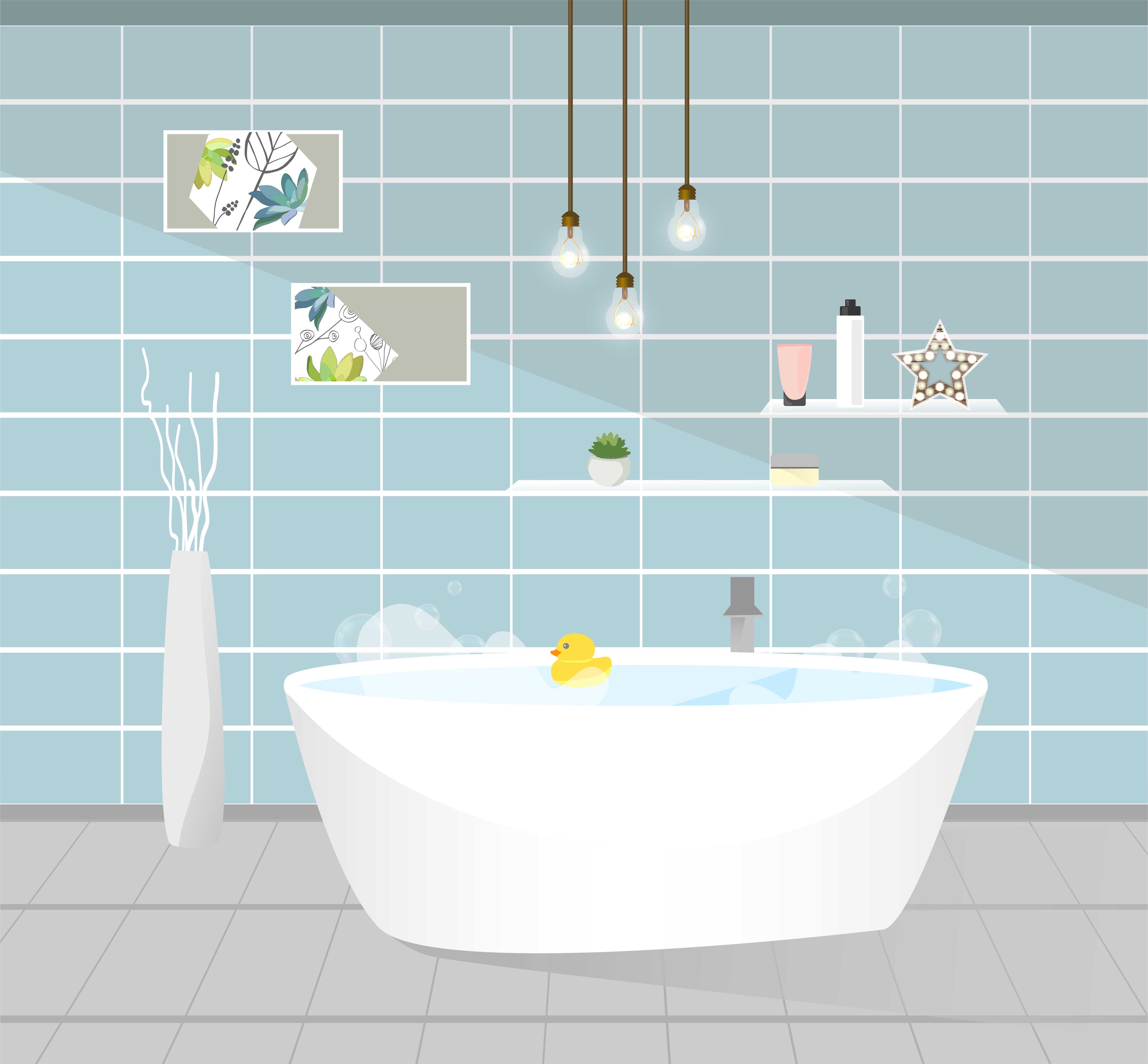 Bathroom interior. Vector illustration. - Download Free Vectors Bathroom interior. Vector illustration. - Download Free Vectors