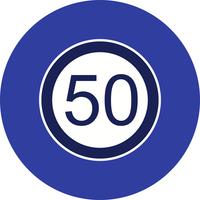 Vector Speed limit 50 Icon