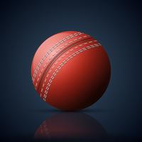 Red Traditional Cricket Ball Illustration vector