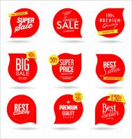 Diseño de plantillas de banner de venta y colección de etiquetas de ofertas especiales. vector