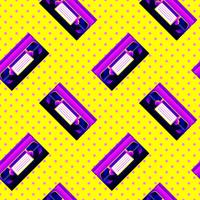 Retro Seamless Pattern VHS vector