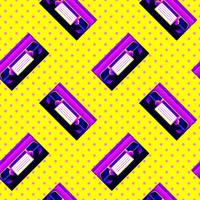 Retro Seamless Pattern VHS vector