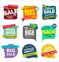 Sale banner templates design and special offer tags collection  vector