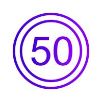 Vector Speed limit 50 Icon