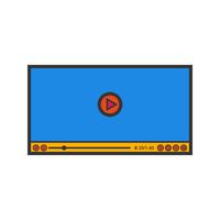 Video Player Line Filled Icon vector