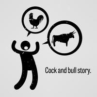 Cock and Bull Story. vector