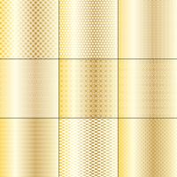 metallic gold and white mod geometric patterns vector