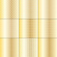 metallic gold and white mod geometric patterns vector