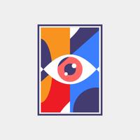 Cartel geométrico del ojo vector