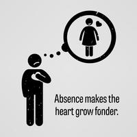 Absence Makes the Heart Grow Fonder. vector