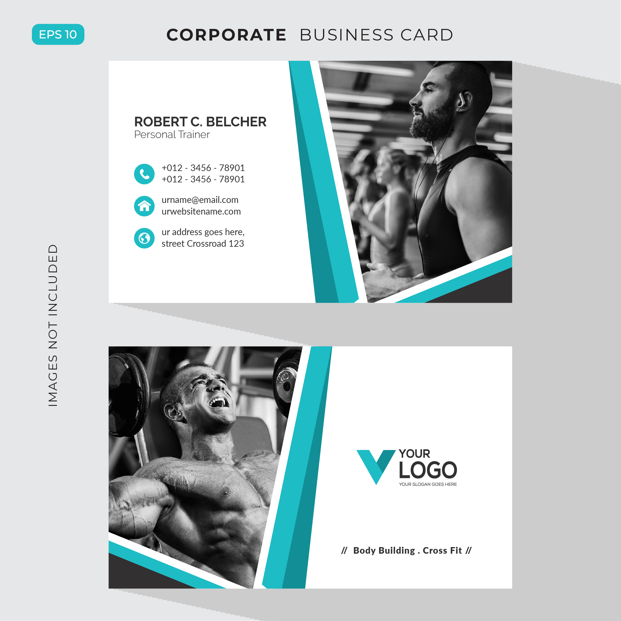 Fitness Visitenkarte Vorlage Download Kostenlos Vector Clipart