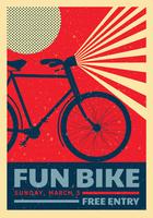 Diseño retro del vector del cartel de la bici de la diversión