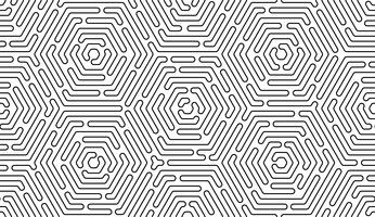 Monochrome doodle art deco abstract seamless background with stroke line. vector