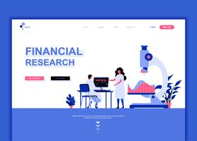 Modern flat web page design template concept of Financial Research 