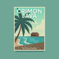 Crimon Java Retro Poster Vector Template