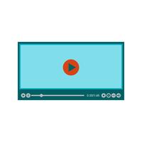 Video Player Flat Multi color icon vector