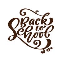 Back to school handwritten lettering text. Label calligraphy vector illustration