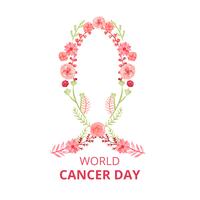 Cute Cancer Sign With Flowers And Leaves To Cancer Day vector