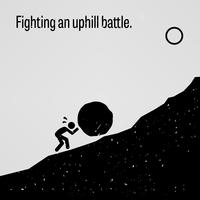 Fighting an Uphill Battle. vector