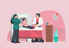 Medical Checkup For Healthcare At Clinic Vector Illustration