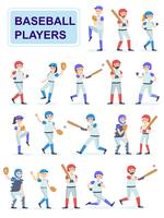Conjunto de jugadores de béisbol en uniforme clásico